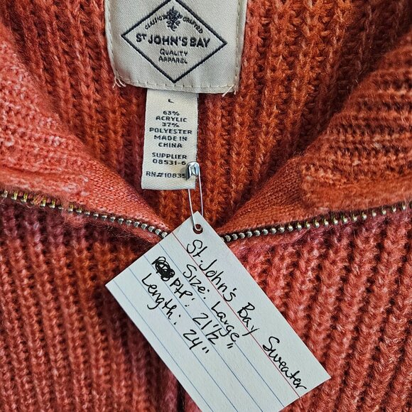 🔆3 FOR $10! St. John's Bay Women's Quarter Zip Long Sleeve Sweater - Picture 3 of 3